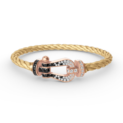 [Vintora]FORCE LARGE HORSESHOE BLACK WHITE DIAMOND BRACELET Vintora GOLD