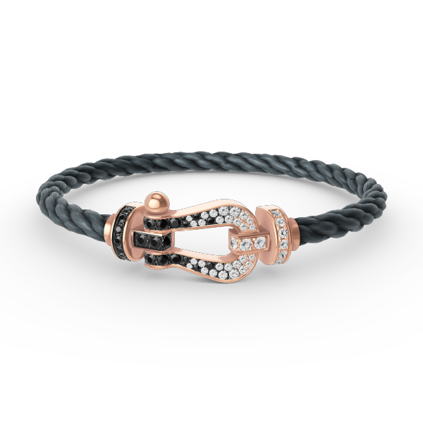 [Vintora]FORCE LARGE HORSESHOE BLACK WHITE DIAMOND BRACELET Vintora GOLD