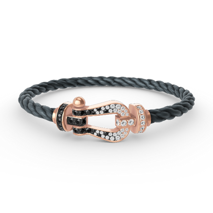 [Vintora]FORCE LARGE HORSESHOE BLACK WHITE DIAMOND BRACELET Vintora GOLD