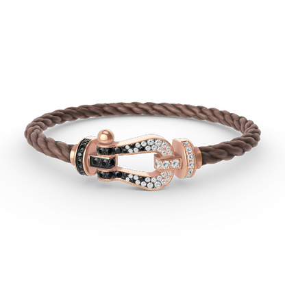 [Vintora]FORCE LARGE HORSESHOE BLACK WHITE DIAMOND BRACELET Vintora GOLD