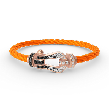 [Vintora]FORCE LARGE HORSESHOE BLACK WHITE DIAMOND BRACELET Vintora GOLD