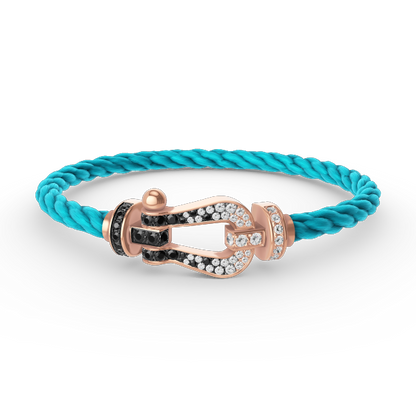 [Vintora]FORCE LARGE HORSESHOE BLACK WHITE DIAMOND BRACELET Vintora GOLD