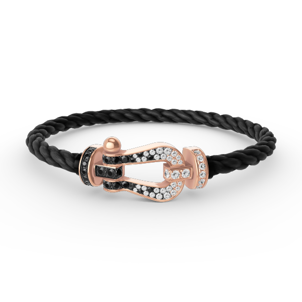[Vintora]FORCE LARGE HORSESHOE BLACK WHITE DIAMOND BRACELET Vintora GOLD