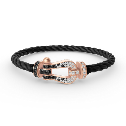 [Vintora]FORCE LARGE HORSESHOE BLACK WHITE DIAMOND BRACELET Vintora GOLD
