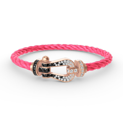 [Vintora]FORCE LARGE HORSESHOE BLACK WHITE DIAMOND BRACELET Vintora GOLD