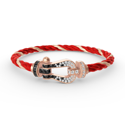 [Vintora]FORCE LARGE HORSESHOE BLACK WHITE DIAMOND BRACELET Vintora GOLD