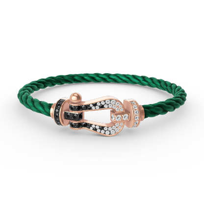 [Vintora]FORCE LARGE HORSESHOE BLACK WHITE DIAMOND BRACELET Vintora GOLD