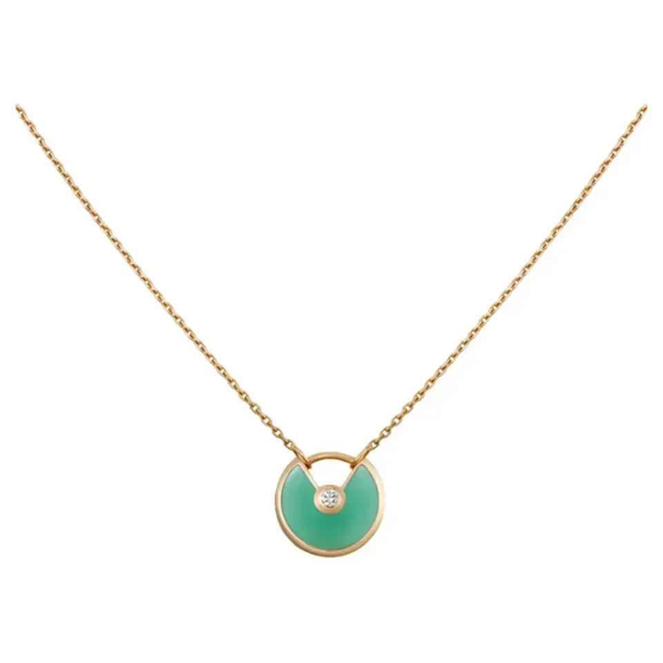 [Vintora]AMULETTE GOLD MALACHITE NECKLACE