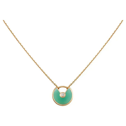 [Vintora]AMULETTE GOLD MALACHITE NECKLACE