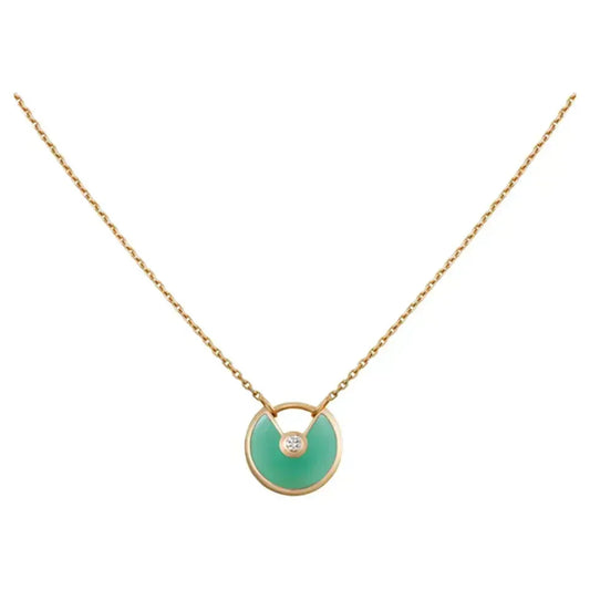 [Vintora]AMULETTE GOLD MALACHITE NECKLACE