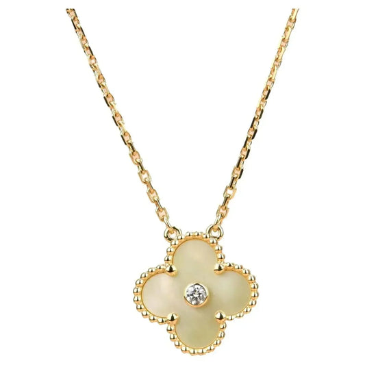 [Vintora]CLOVER 15MM DIAMOND GOLD MOTHER OF PEARL NECKLACE