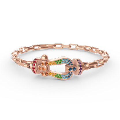 [Vintora]FORCE LARGE HORSESHOE CLASP  METAL BRACELET