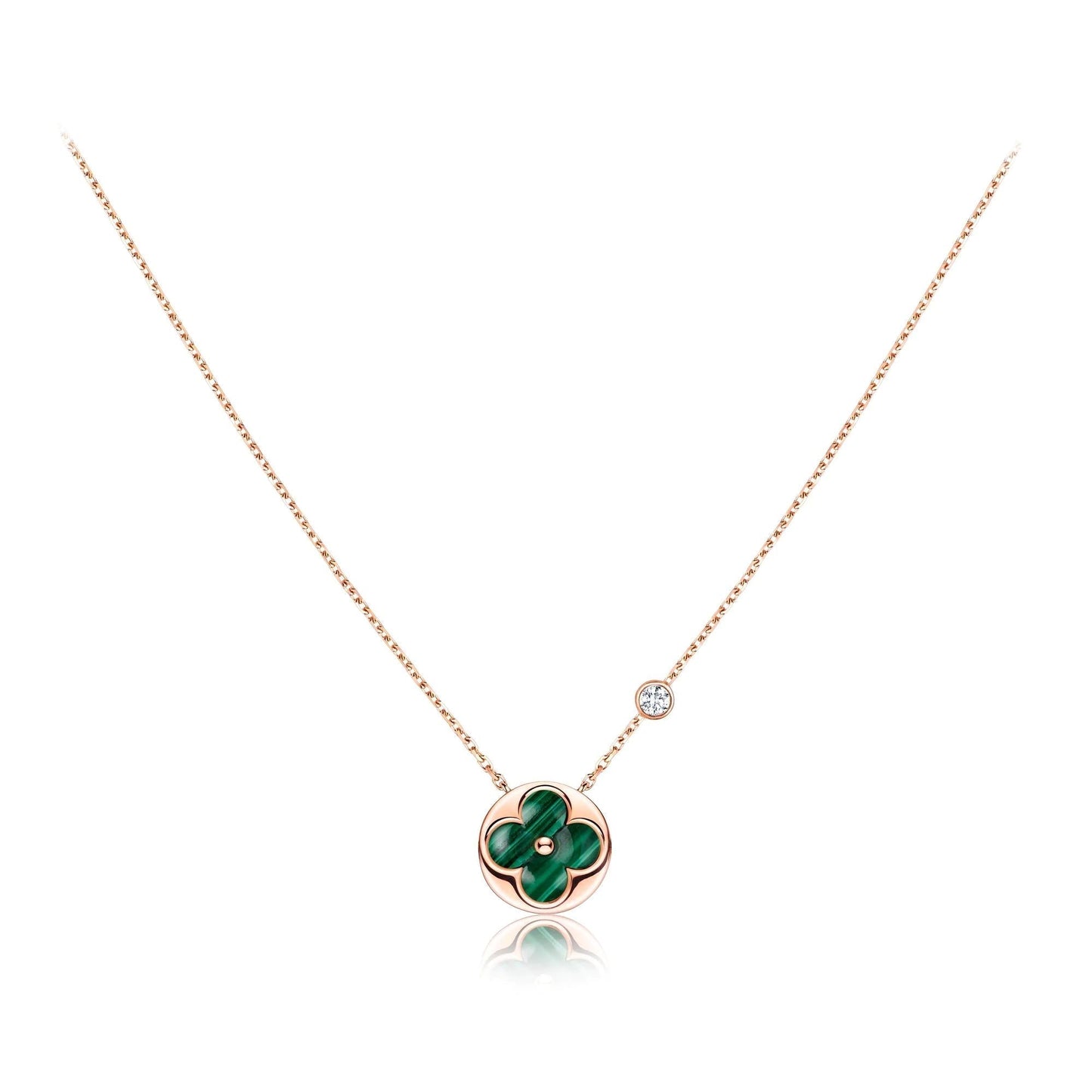 [Vintora]SUN PEDANT PINK GOLD 1 DIAMOND NECKLACE