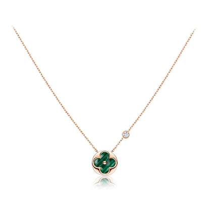 [Vintora]SUN PEDANT PINK GOLD 1 DIAMOND NECKLACE