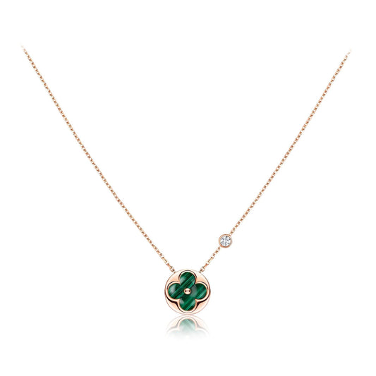 [Vintora]SUN PEDANT PINK GOLD 1 DIAMOND NECKLACE