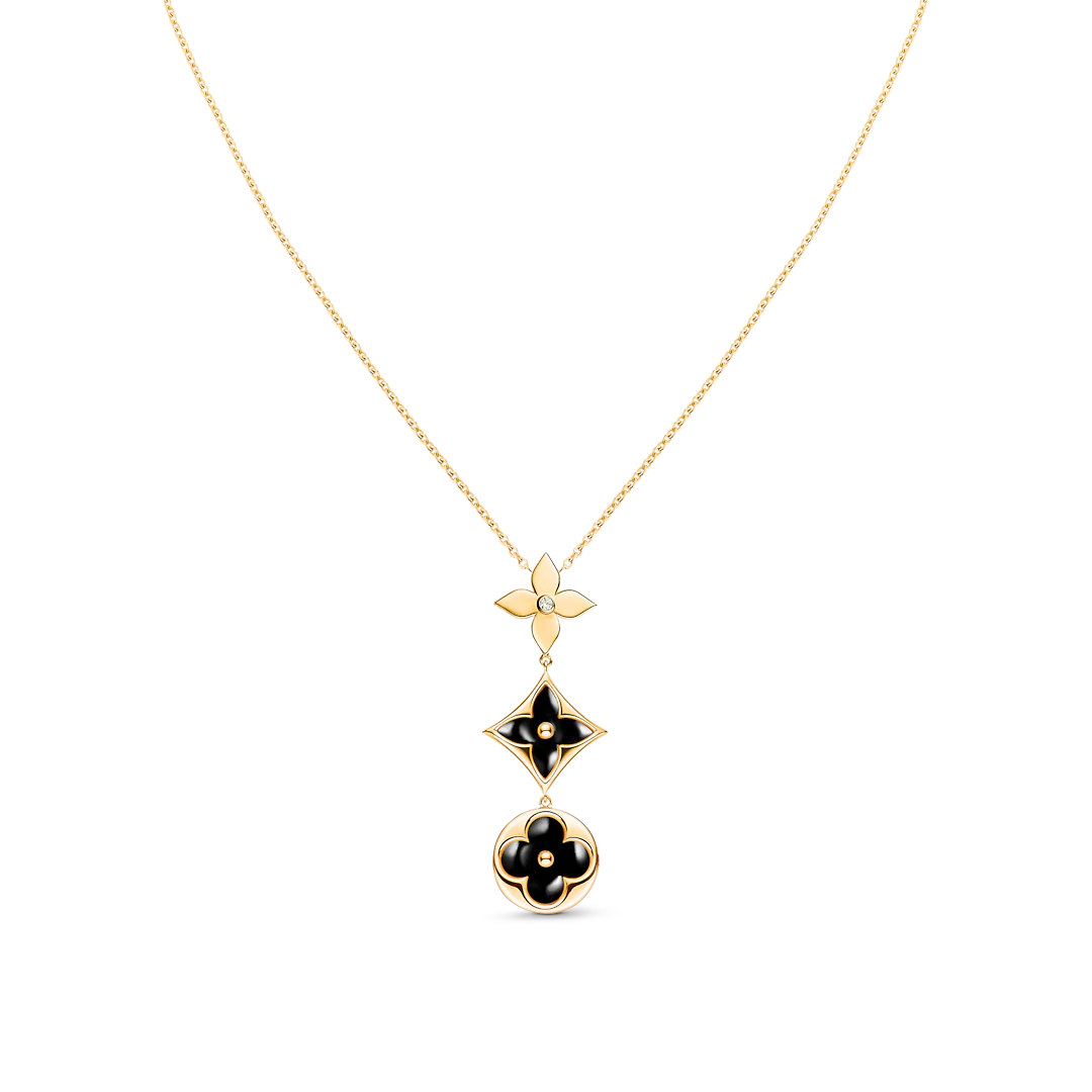 [Vintora]STAR AND SUN ONYX PINK GOLD NECKLACE