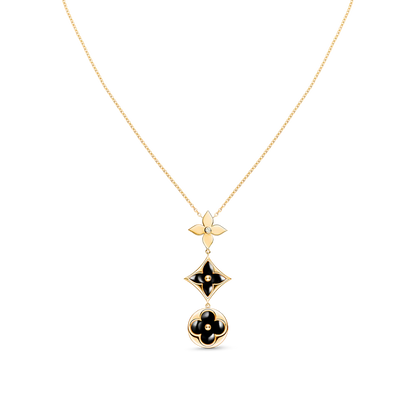 [Vintora]STAR AND SUN ONYX PINK GOLD NECKLACE