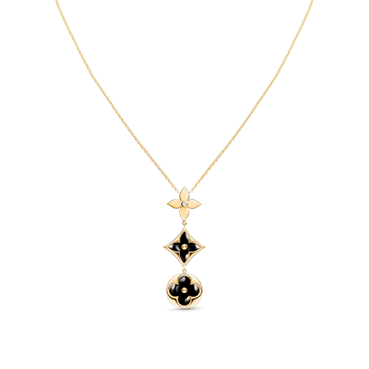 [Vintora]STAR AND SUN ONYX PINK GOLD NECKLACE