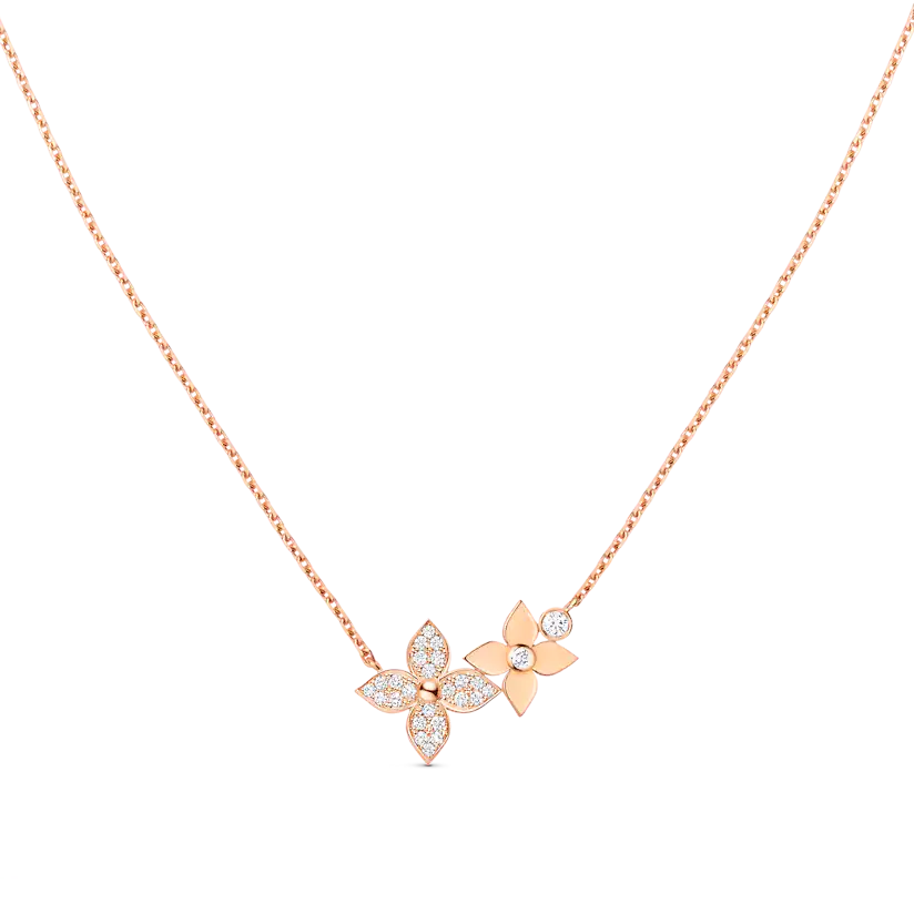 [Vintora]STAR BLOSSOM NECKLACE PINK GOLD DIAMONDS