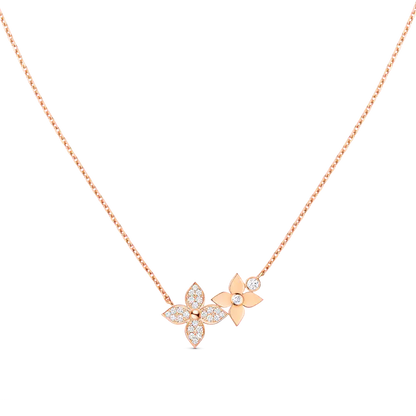 [Vintora]STAR BLOSSOM NECKLACE PINK GOLD DIAMONDS