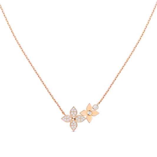 [Vintora]STAR BLOSSOM NECKLACE PINK GOLD DIAMONDS