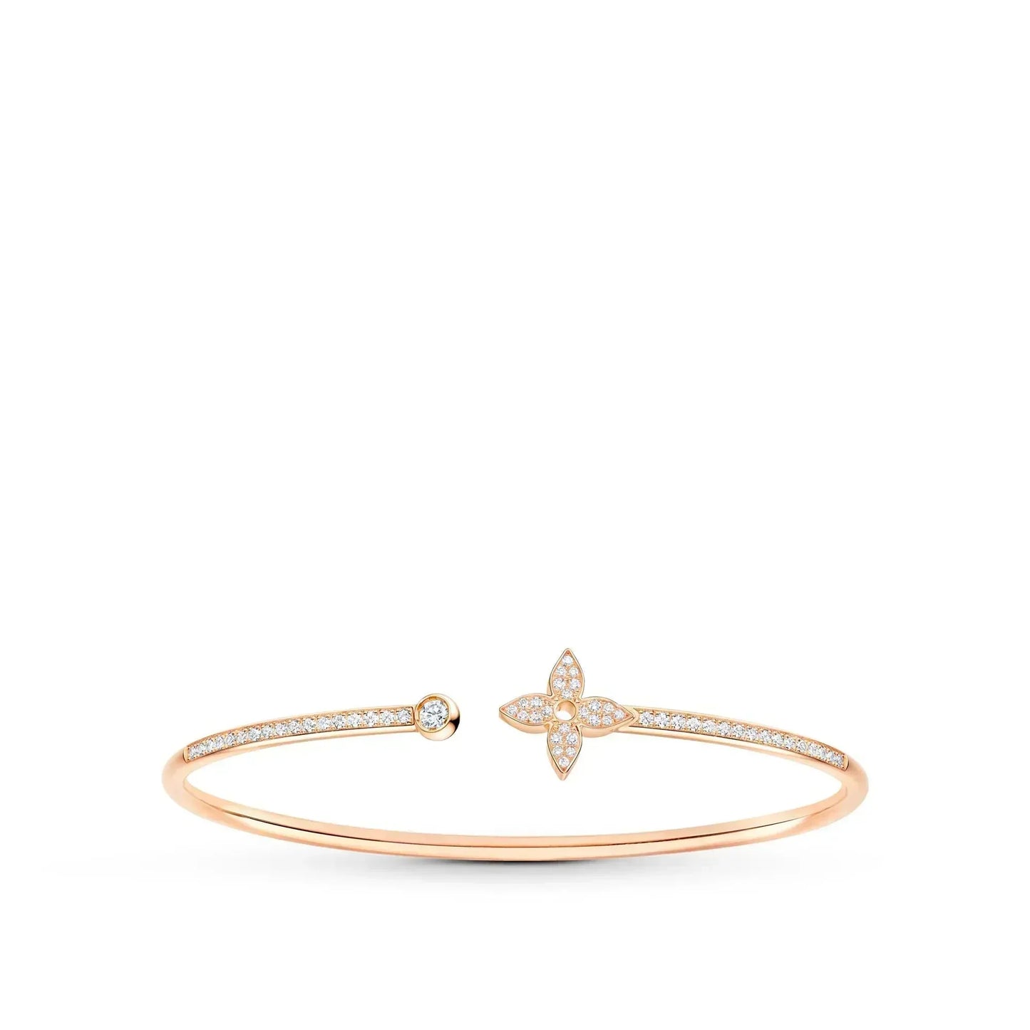 [Vintora]IDYLLE PINK GOLD OPEN BRACELET DIAMOND PAVED