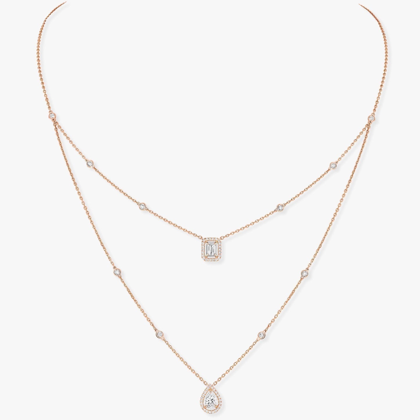 [Vintora]MY TWIN 2 ROW DIAMOND NECKLACE
