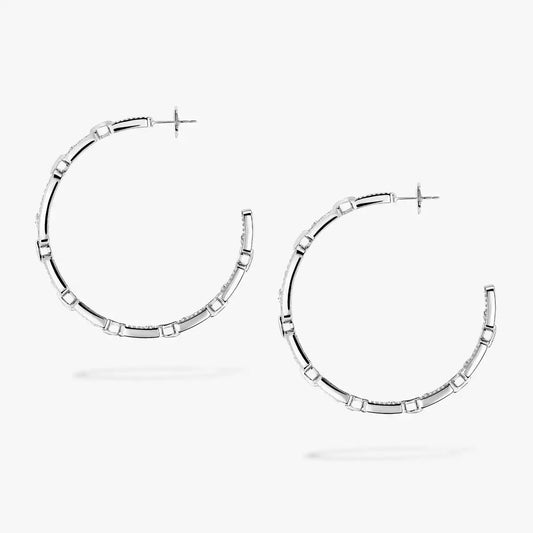 [[Vintora]Move Link Diamond Hoop Earrings
