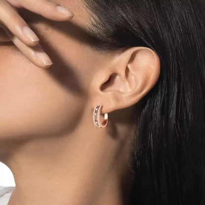 [Vintora]Diamond Pave_ Hoop Earrings Move