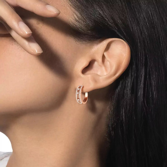 [Vintora]Diamond Pave_ Hoop Earrings Move