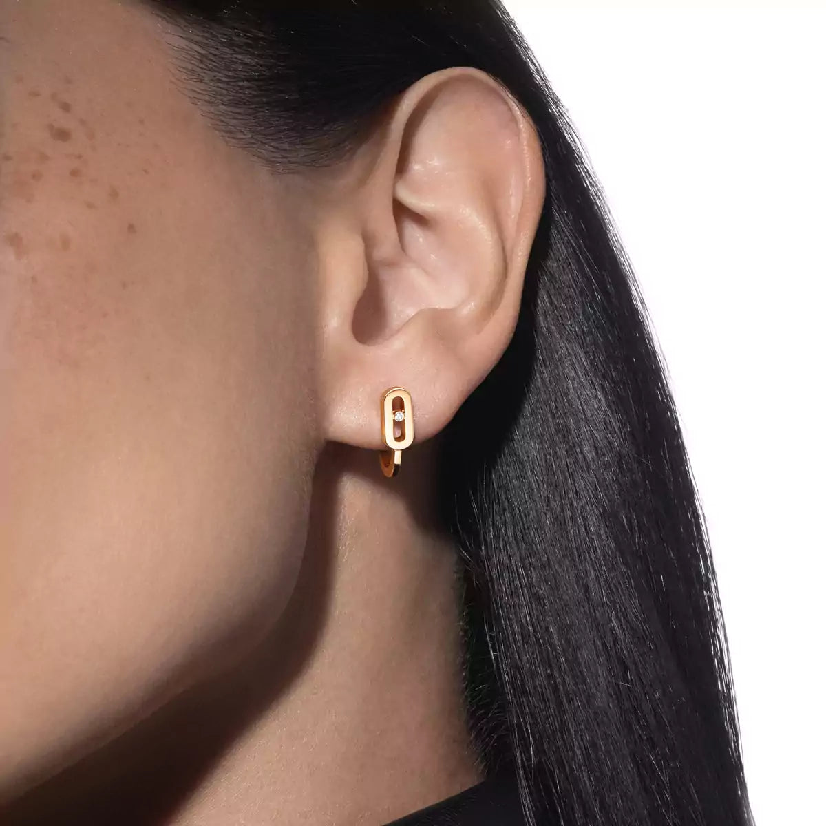 [Vintora]Diamond Mini Hoop Earrings Move Classique