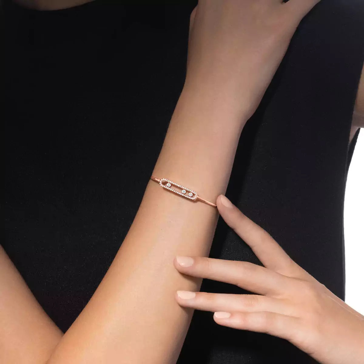 [Vintora]Move Pavé Diamond Bangle Bracelet M