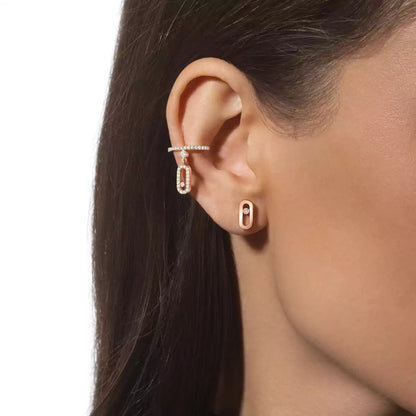 [Vintora]Move Uno Diamond Stud Earrings