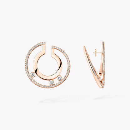 [Vintora]Move Romane Small Diamond Hoop Earrings