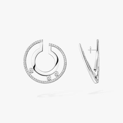 [Vintora]Move Romane Small Diamond Hoop Earrings