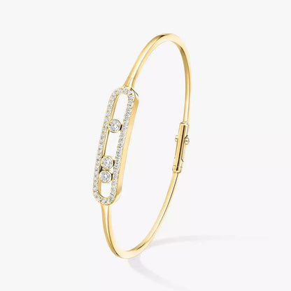[Vintora]Move Pavé Diamond Bangle Bracelet M