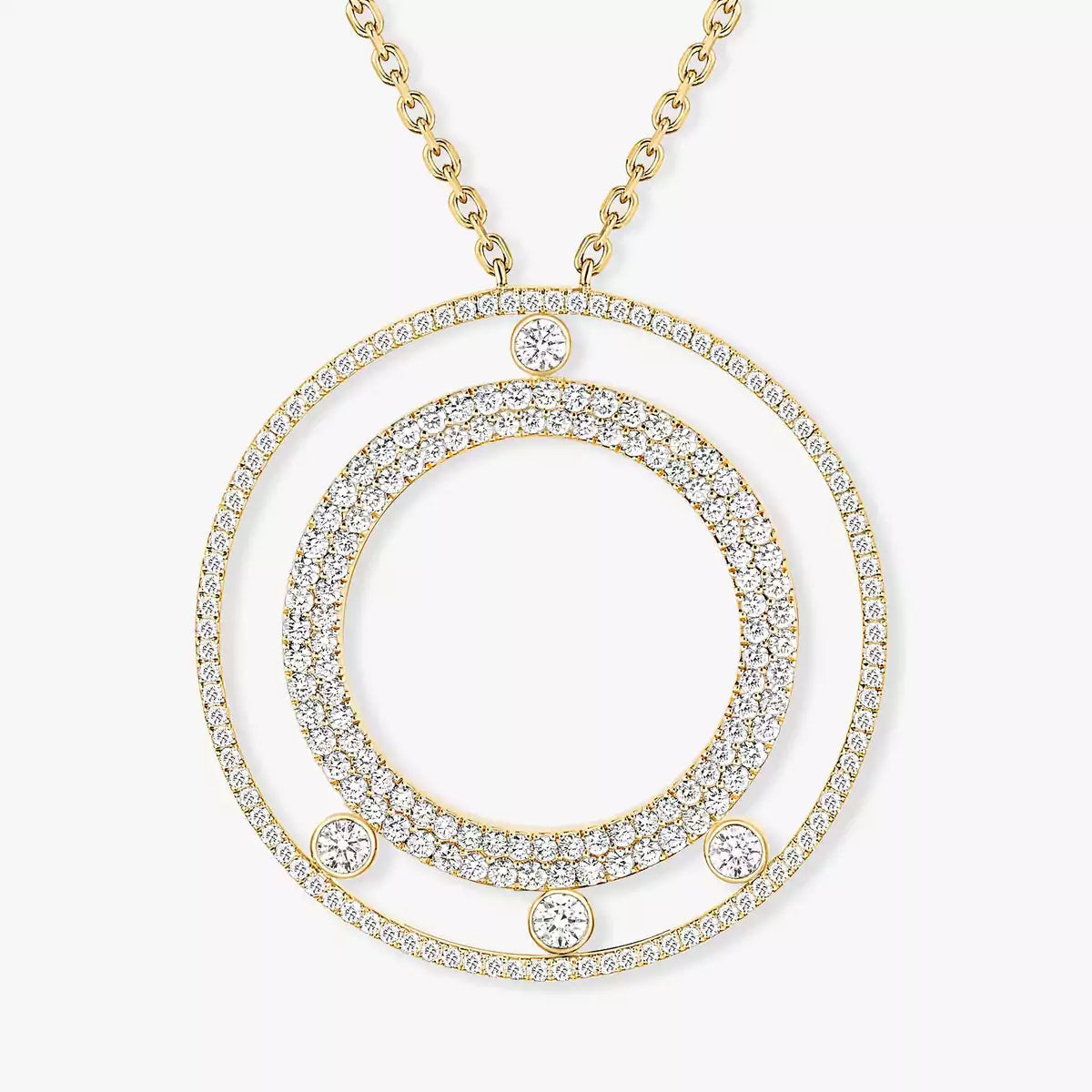 [Vintora]Move Romane Long Pave_-Set Diamond Necklace