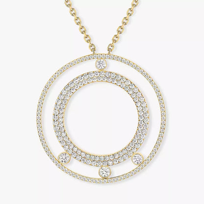 [Vintora]Move Romane Long Pave_-Set Diamond Necklace