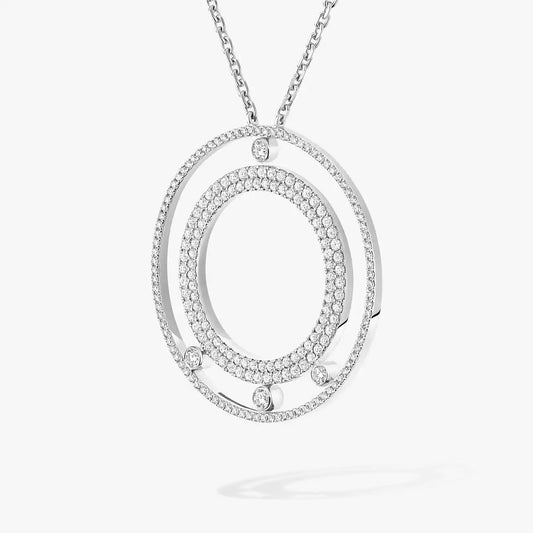 [Vintora]Move Romane Long Pave_-Set Diamond Necklace