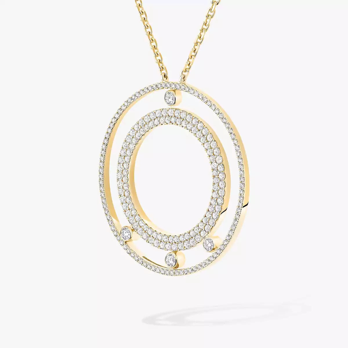 [Vintora]Move Romane Long Pave_-Set Diamond Necklace