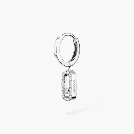[Vintora]Move Uno Single Diamond Hoop Earring