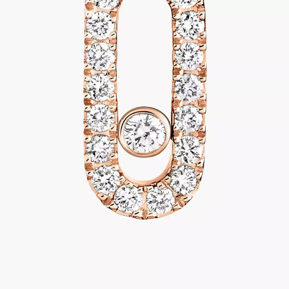 [Vintora]Move Uno Single Diamond Hoop Earring