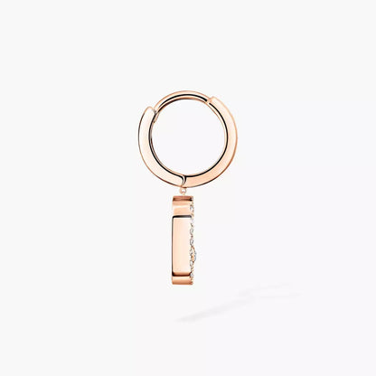 [Vintora]Move Uno Single Diamond Hoop Earring