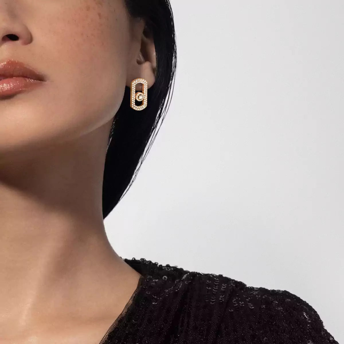[Vintora]So Move Pave_-Set Diamond Earrings in Silver