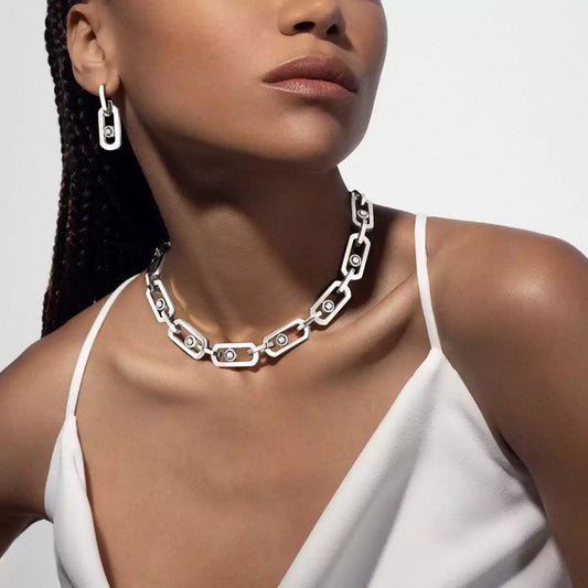 [Vintora]So Move XL Diamond Pendant Earrings