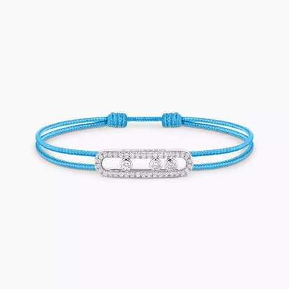 [Vintora]Messika Care(s) pink cord pavé bracelet