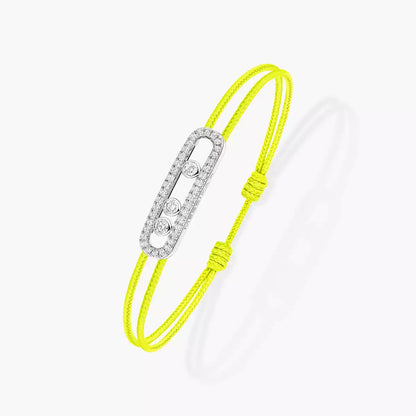 [Vintora]Messika Care(s) pink cord pavé bracelet