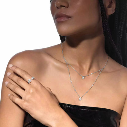 [Vintora]Diamond Necklace My Twin 2 Rows