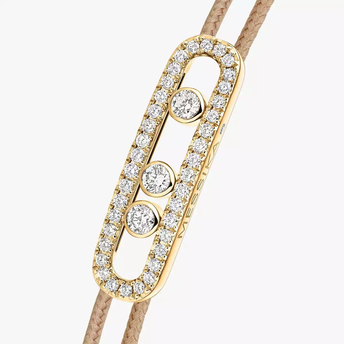 [Vintora]Messika Care(s) pink cord pavé bracelet