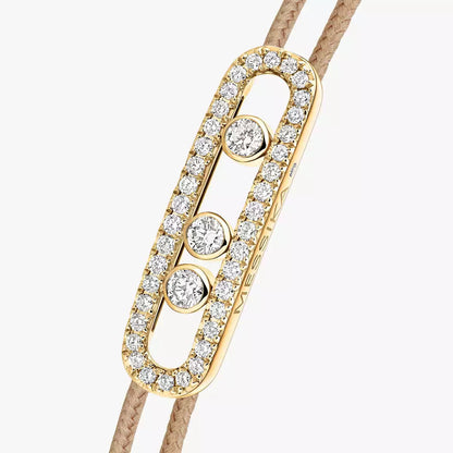 [Vintora]Messika Care(s) pink cord pavé bracelet